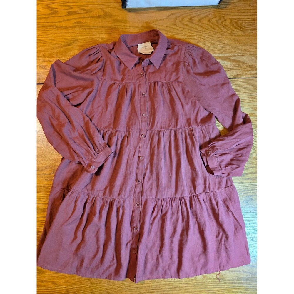 Harper Heritage Tiered Shirt Dress Women’s Small Button Front Babydoll